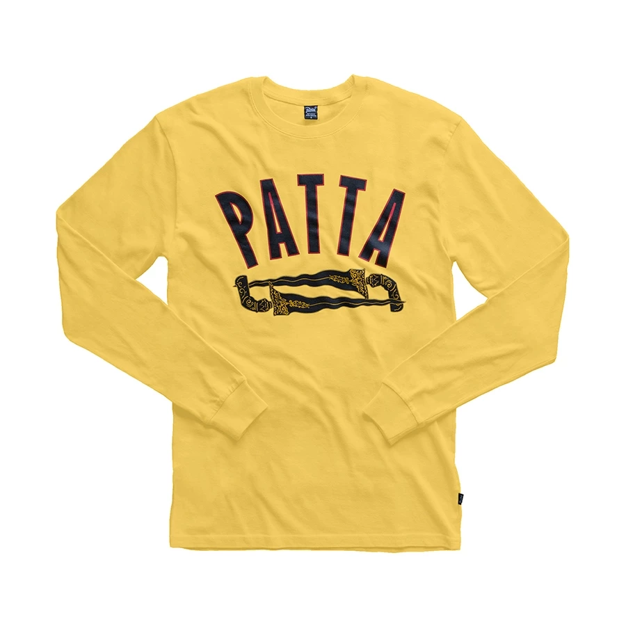 T-Shirt Patta Curve Logo Longsleeve - Lemon Drop