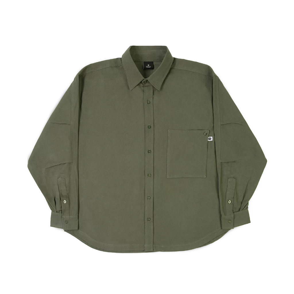 Button Pocket Olive Oversized